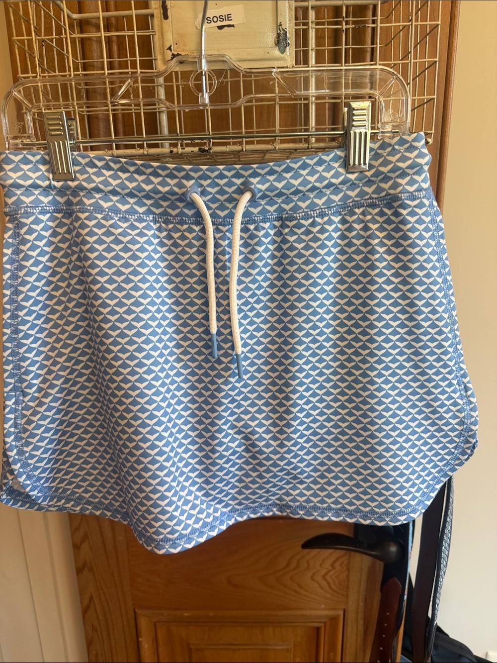 Girl’s Performance Blue Patterned Drawstring Skort
